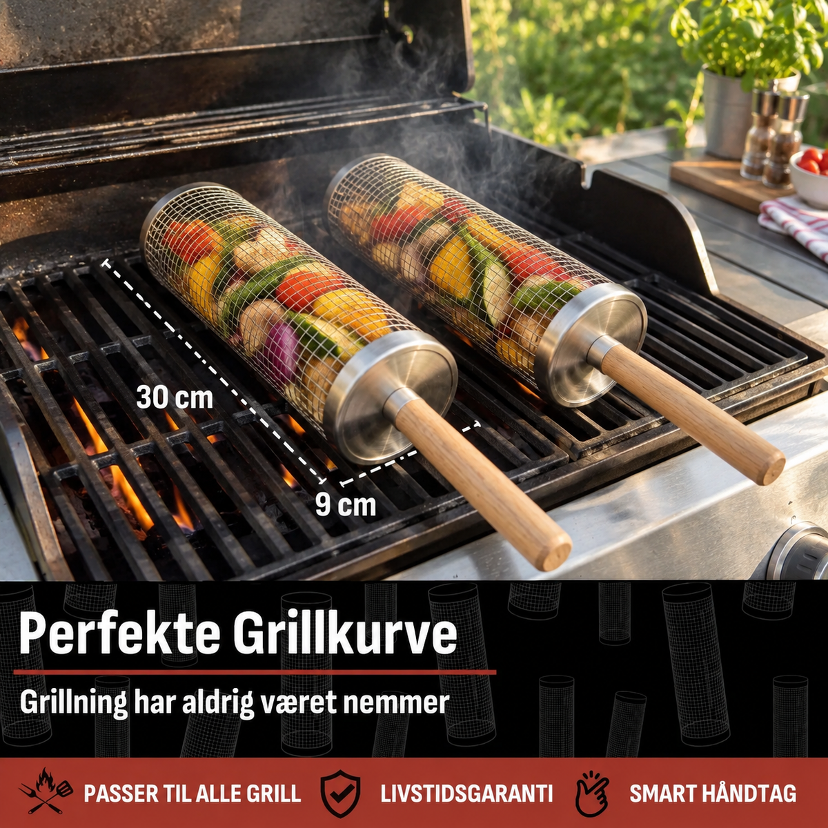 Rullende Grillkurv