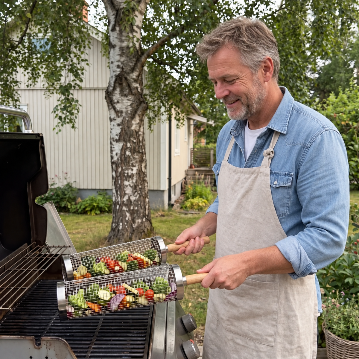 Rullende Grillkurv